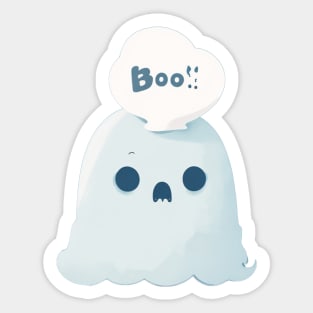 Cute ghost saying boo Sticker